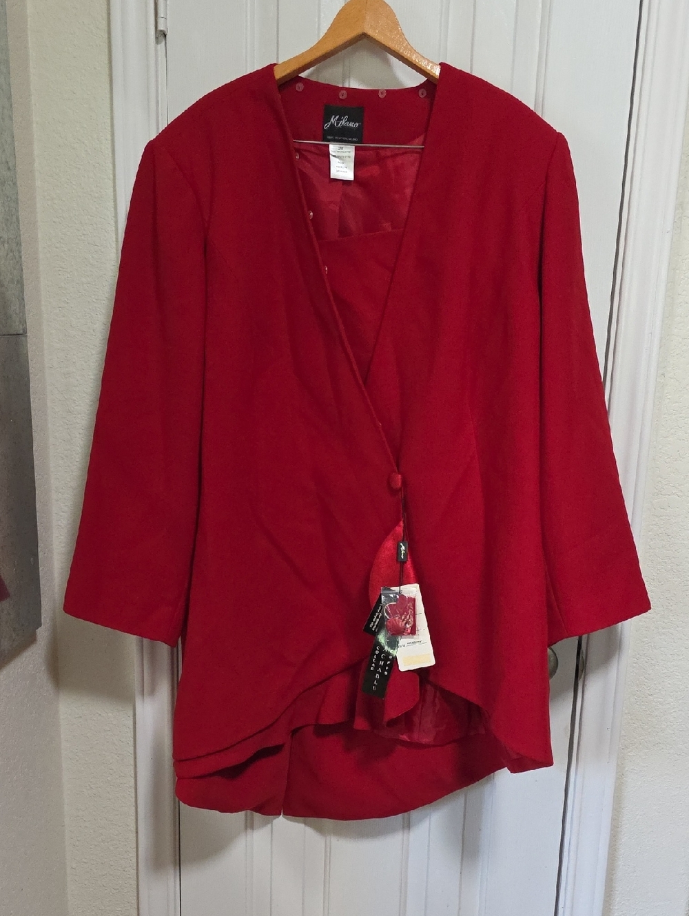 MILANO NWT red Draped Jacket Plus Size 32W